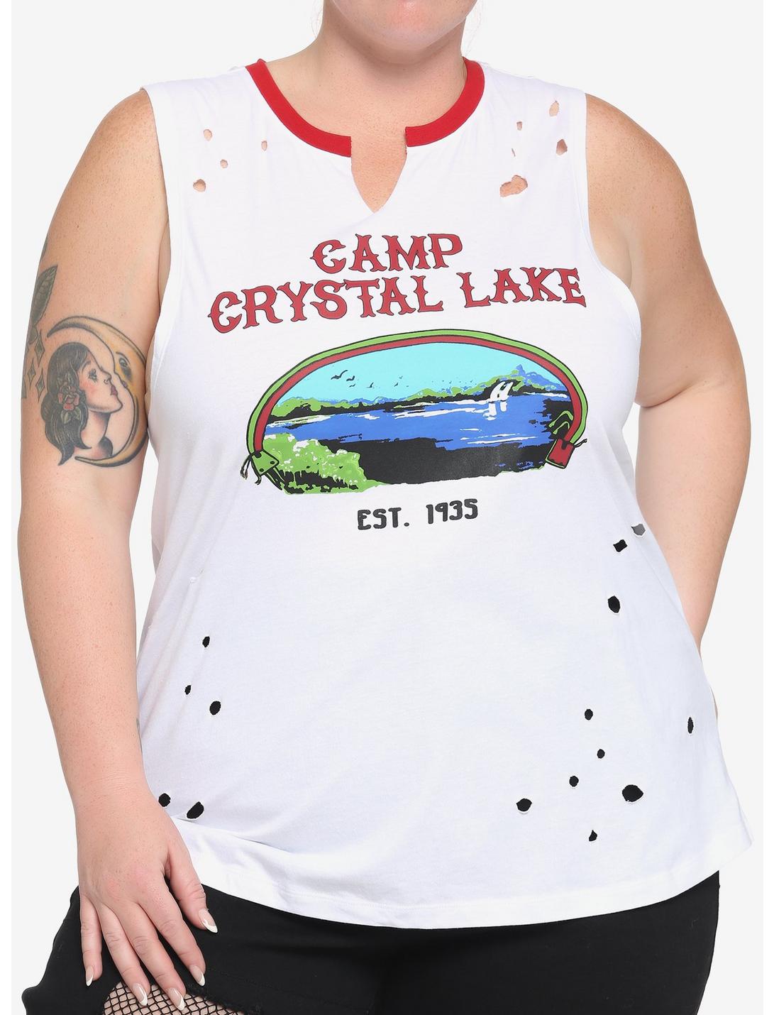 Friday The 13th Destructed Girls Muscle Top Plus Size, MULTI, hi-res