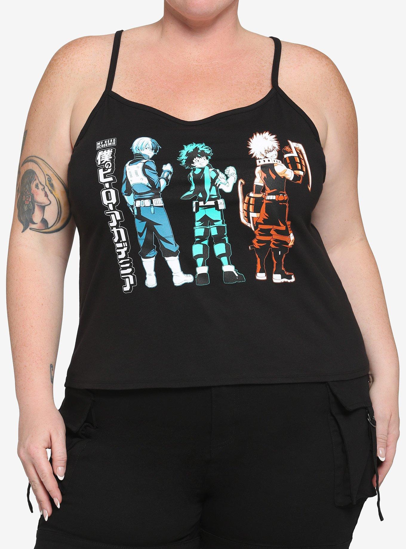 My Hero Academia Trio Girls Crop Cami Plus Size, MULTI, hi-res
