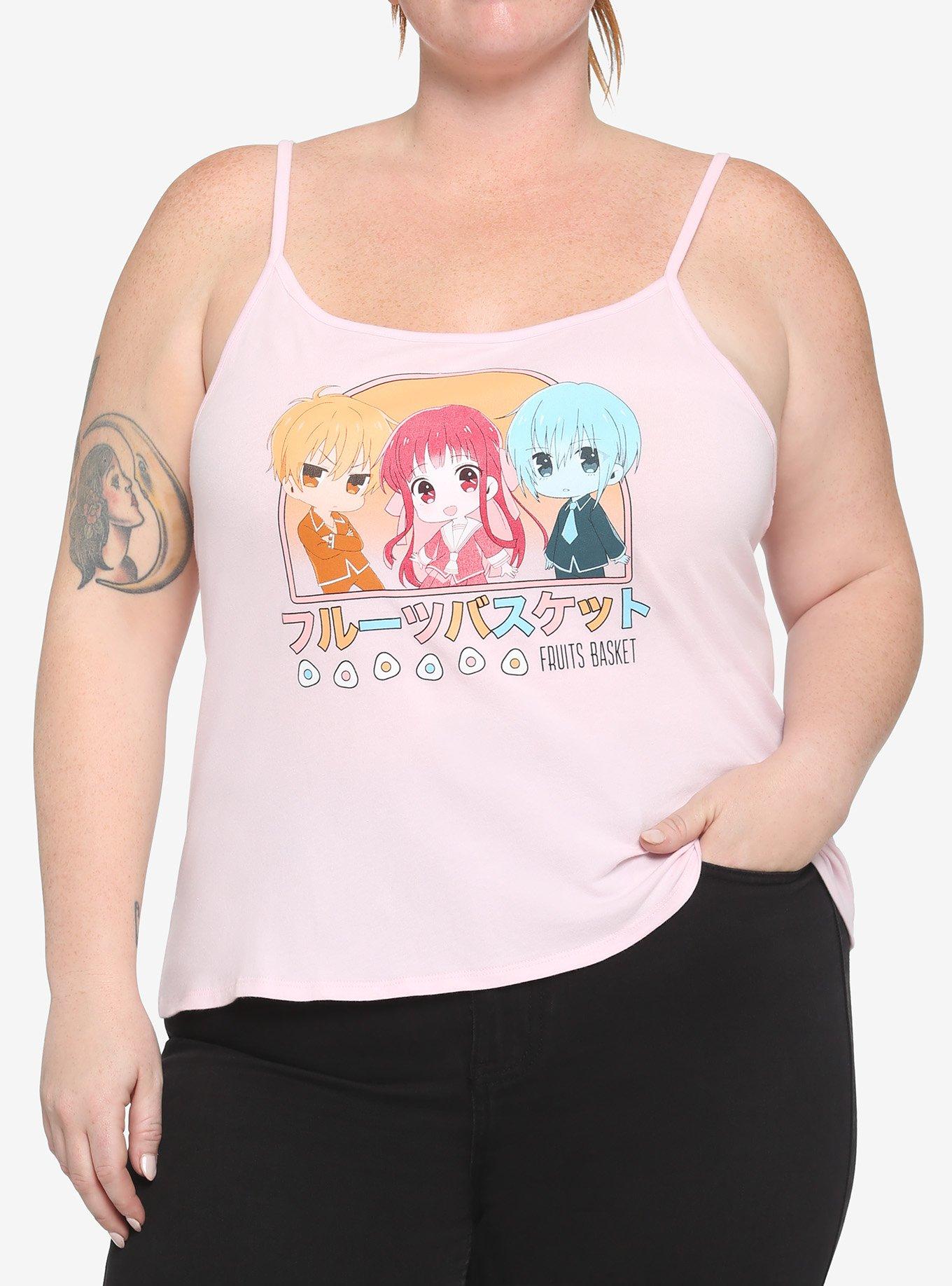 Fruits Basket Chibi Characters Girls Crop Cami Plus Size, MULTI, hi-res