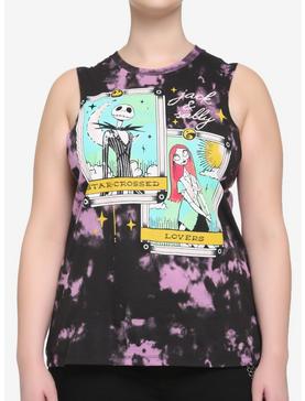 The Nightmare Before Christmas Jack & Sally Tarot Cards Tie-Dye Girls Muscle Top Plus Size, , hi-res