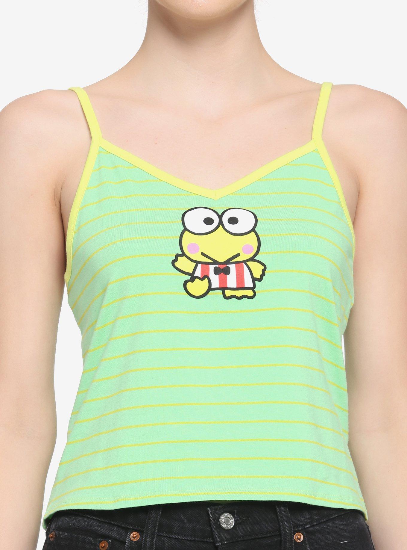 Keroppi Green Stripe Girls Strappy Tank Top, MULTI, hi-res