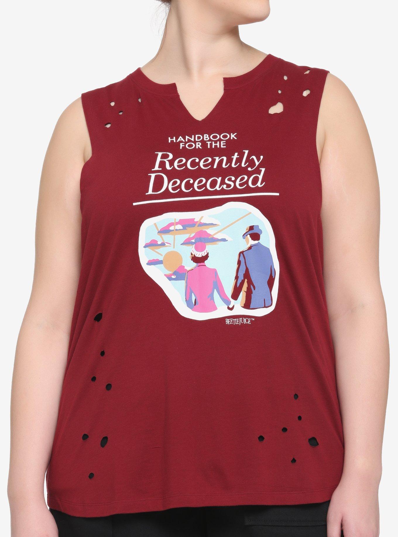 Beetlejuice Handbook For The Recently Deceased Destructed Girls Muscle Top Plus Size, MULTI, hi-res