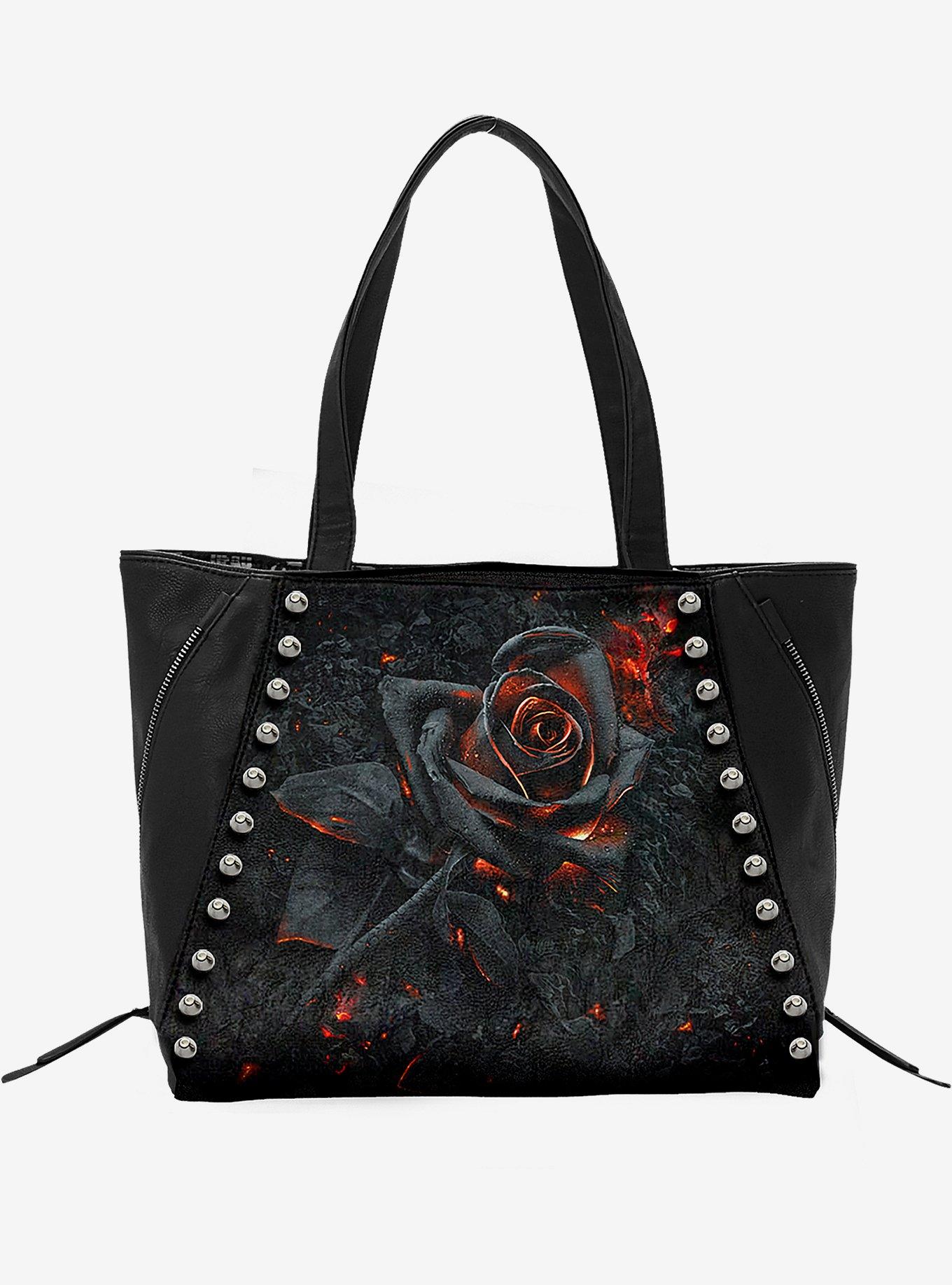 Burnt Rose Studded Tote Bag, , hi-res