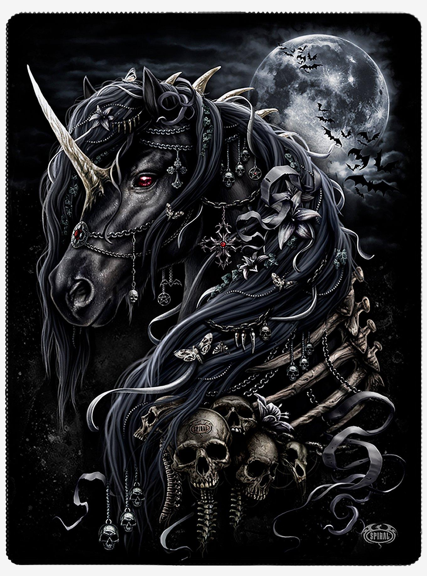 Dark Unicorn Fleece Blanket, , hi-res