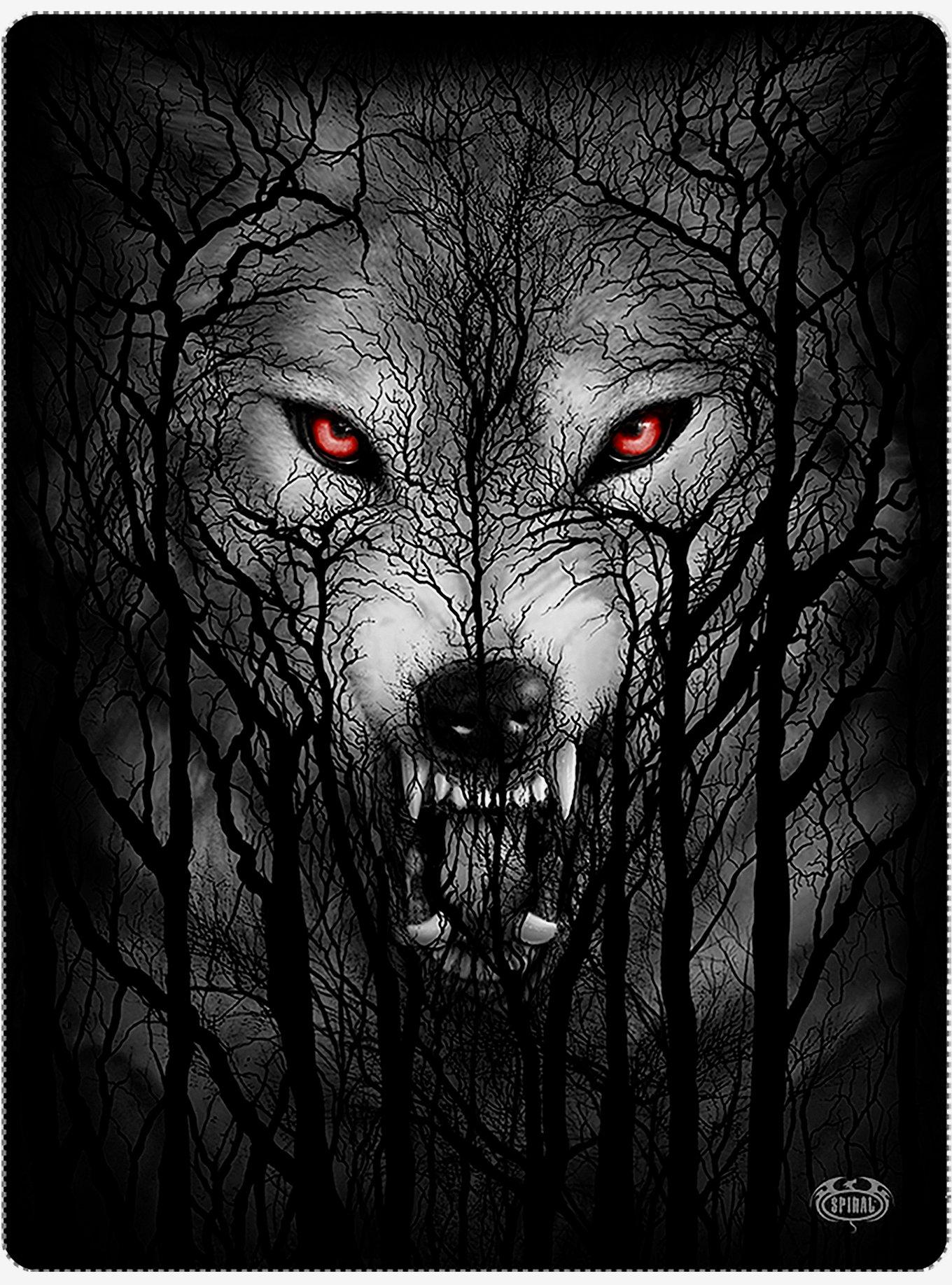Forest Wolf Fleece Blanket, , hi-res