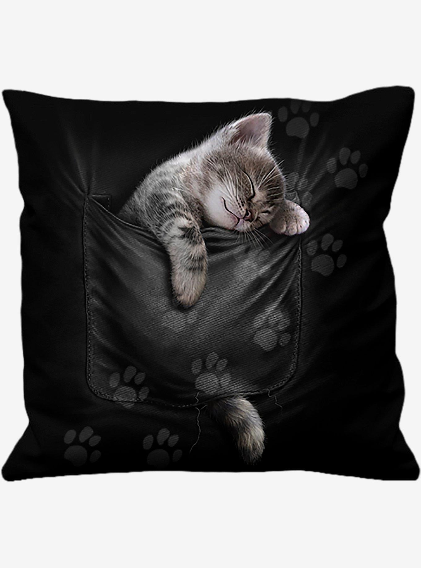 Pocket Kitten Square Cushion, , hi-res