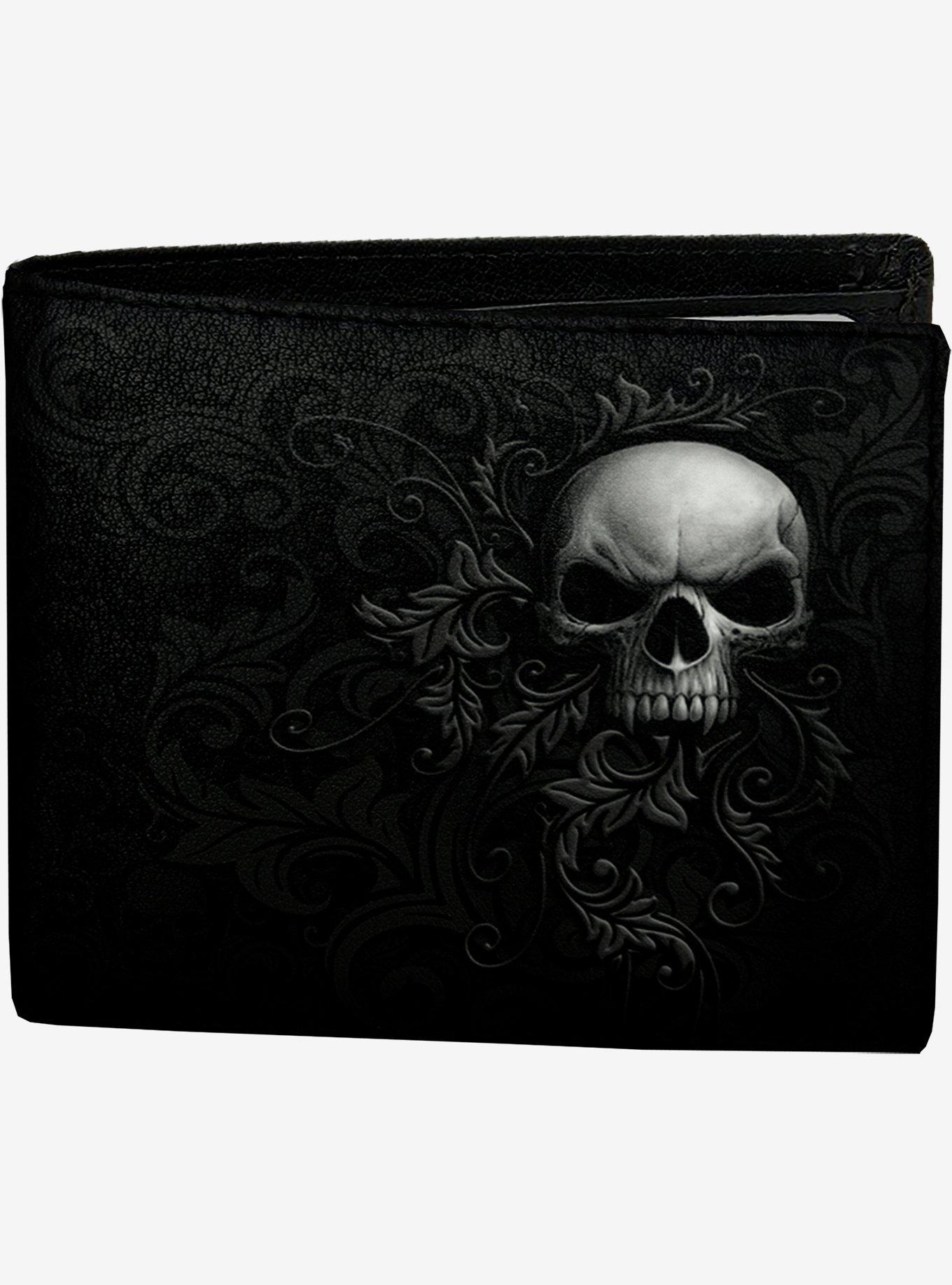 Skull Scroll Bifold RFID Wallet, , hi-res