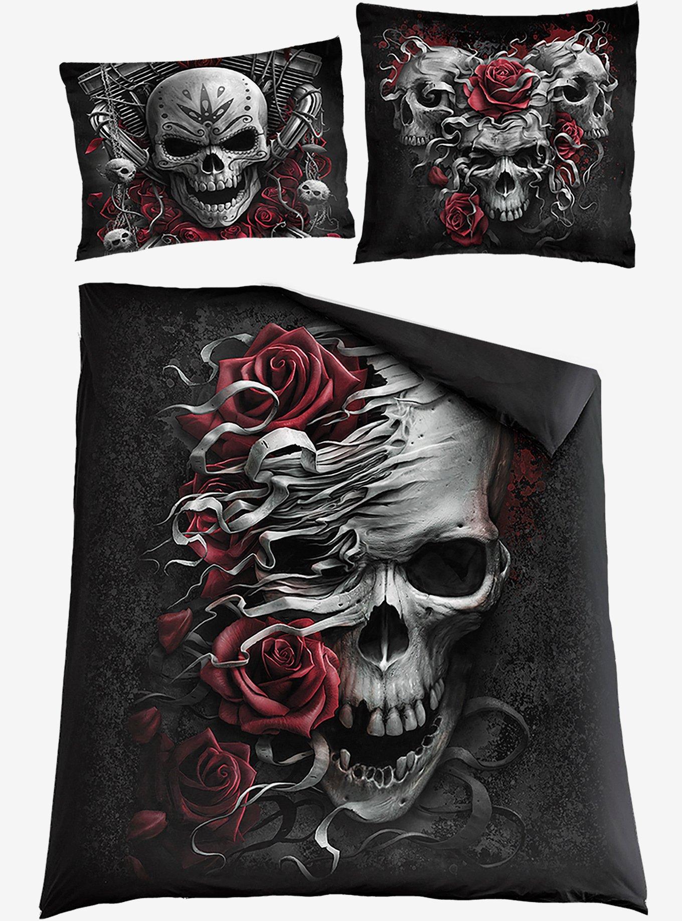 Skulls N' Roses Double Duvet Reversible Bedding Set, , hi-res