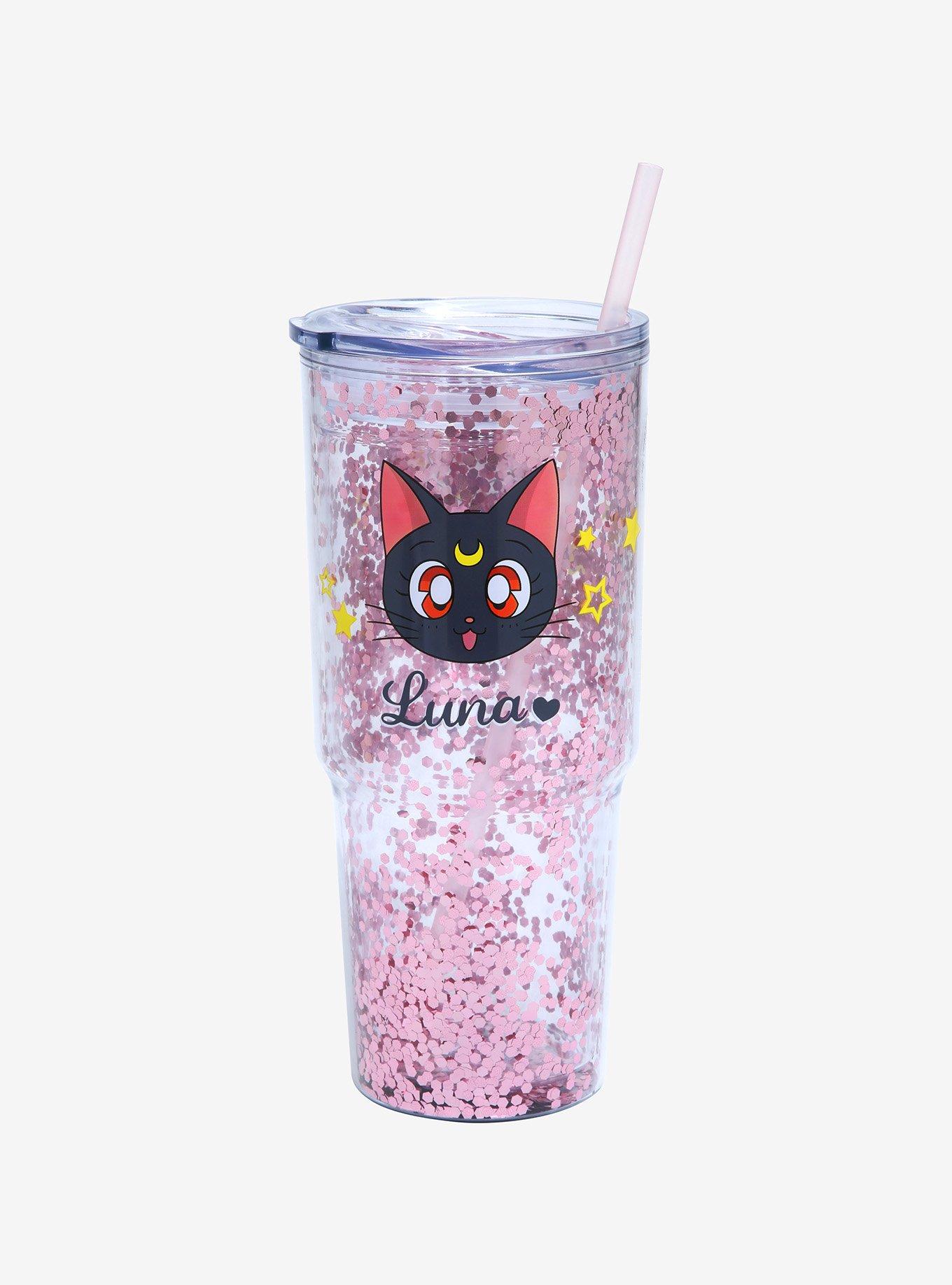 Sailor Moon Luna & Artemis Glitter Tumbler, , hi-res