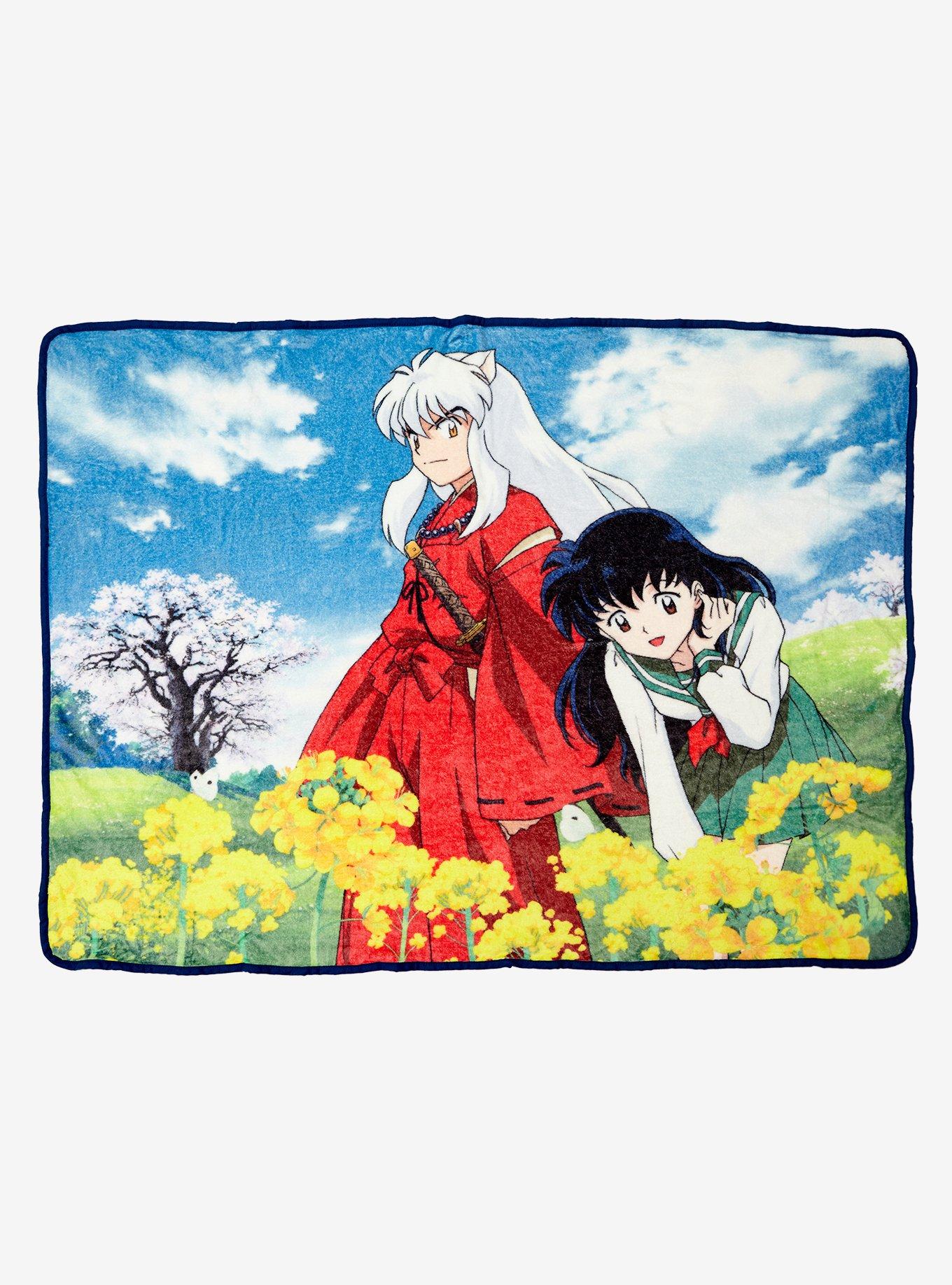 InuYasha Kagome & InuYasha Flower Field Throw, , hi-res