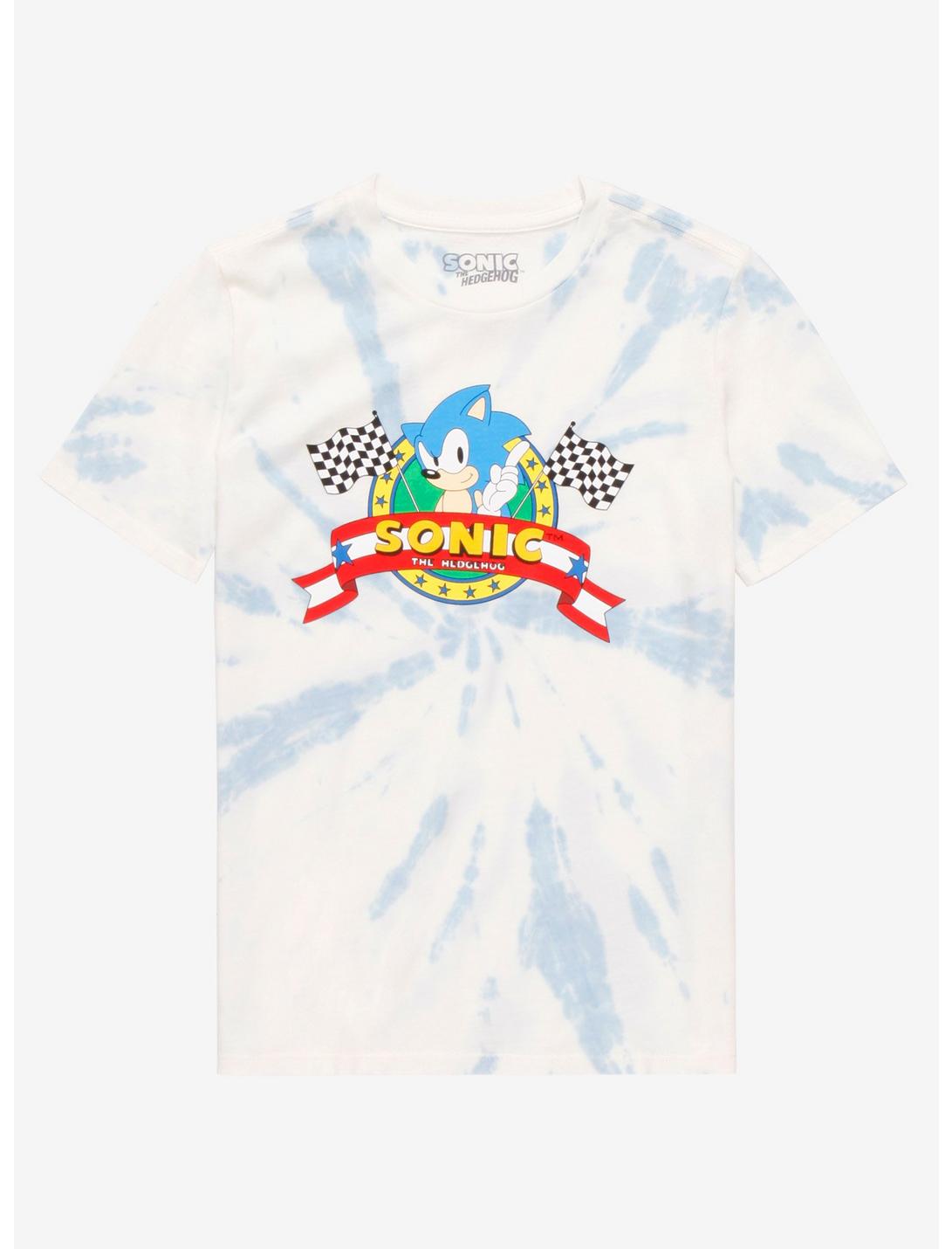 Sonic the Hedgehog Racing Emblem Youth Tie-Dye T-Shirt - BoxLunch Exclusive, TIE DYE - BLYE, hi-res