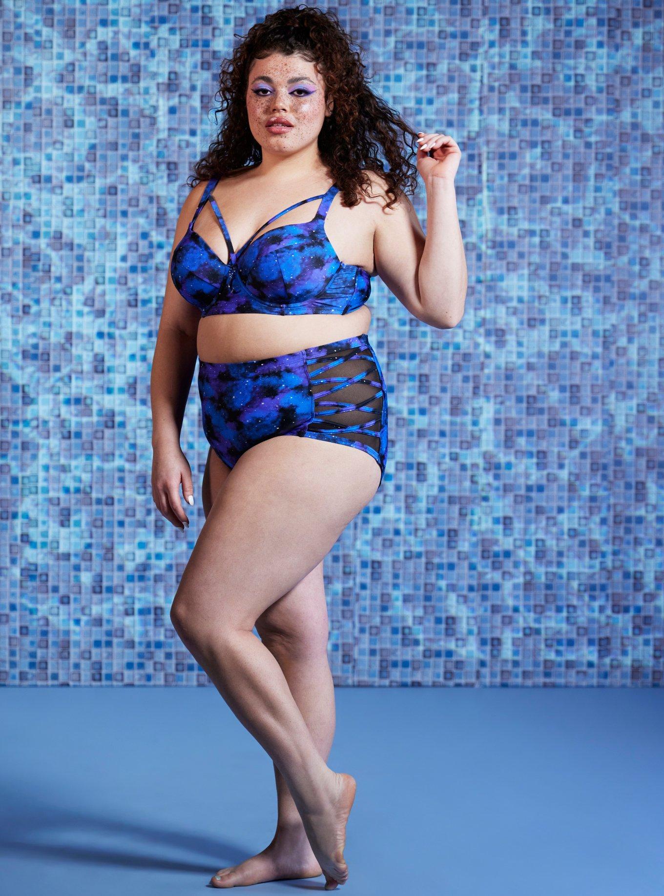 Galaxy HighWaisted Swim Bottoms Plus Size Hot Topic