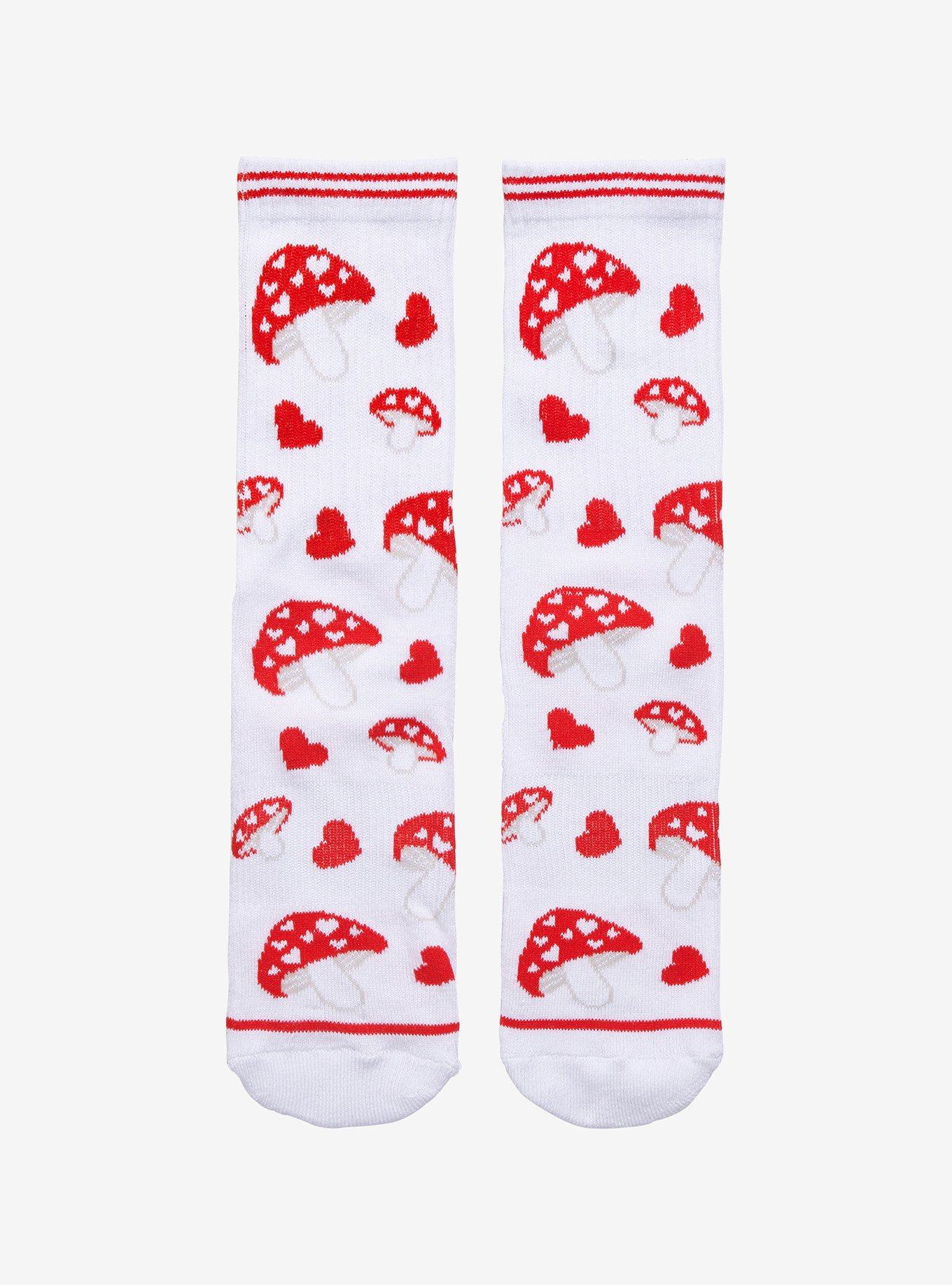 Mushroom Heart Varsity Crew Socks, , hi-res