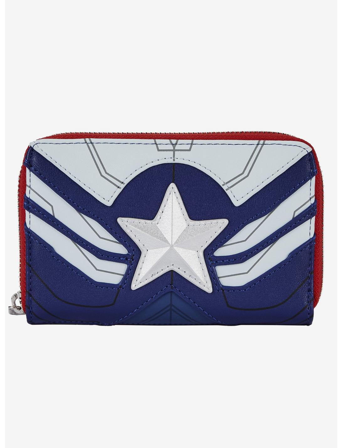 Loungefly Marvel The Falcon And The Winter Soldier Captain American Zipper Wallet, , hi-res