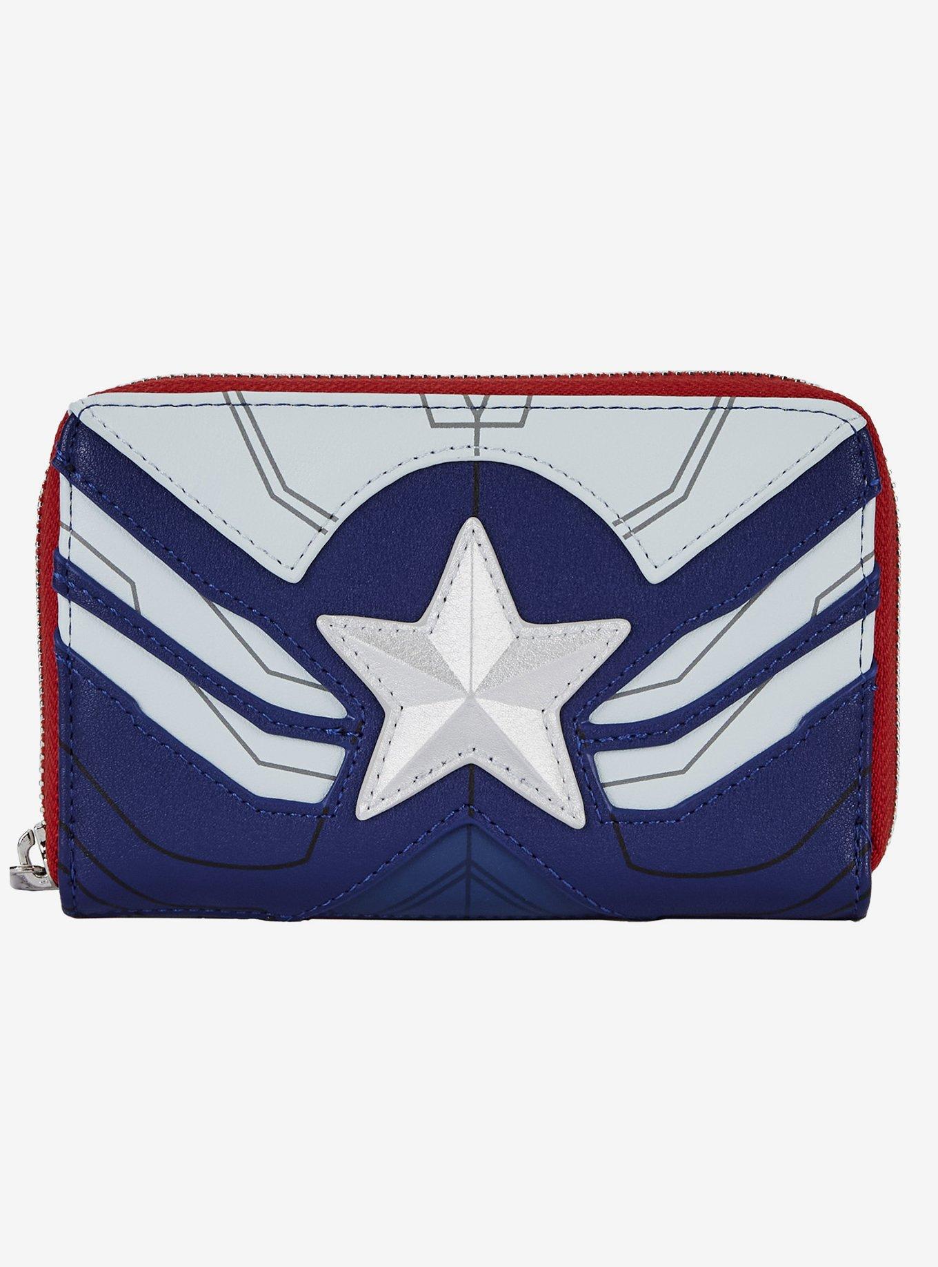 Loungefly Marvel The Falcon And The Winter Soldier Captain American Zipper Wallet, , hi-res