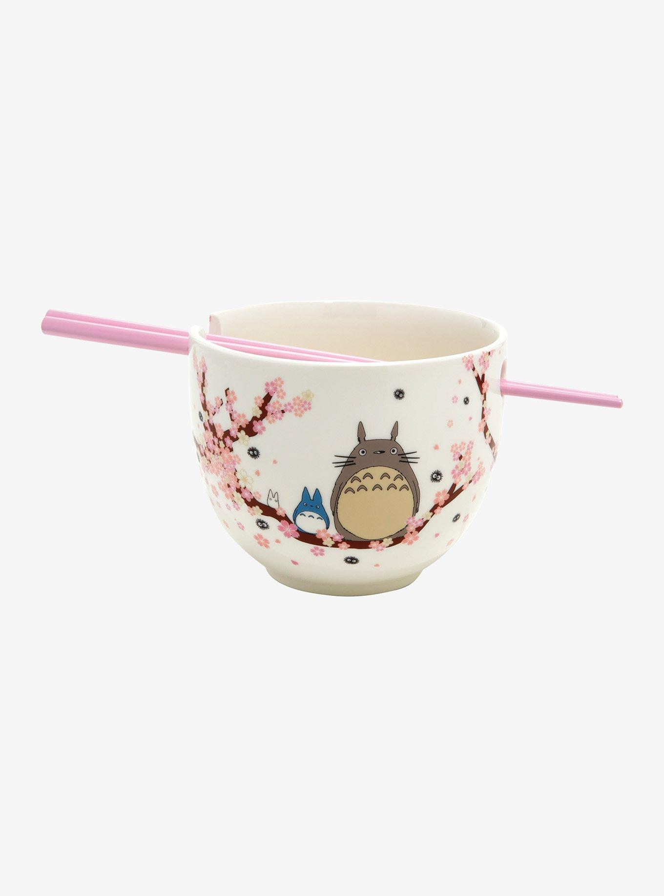 MY NEIGHBOR TOTORO SAKURA RAMEN BOWL WITH CHOPSTICKS