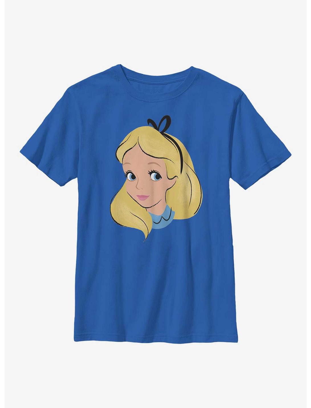 Disney Alice In Wonderland Big Face Youth T-Shirt, ROYAL, hi-res