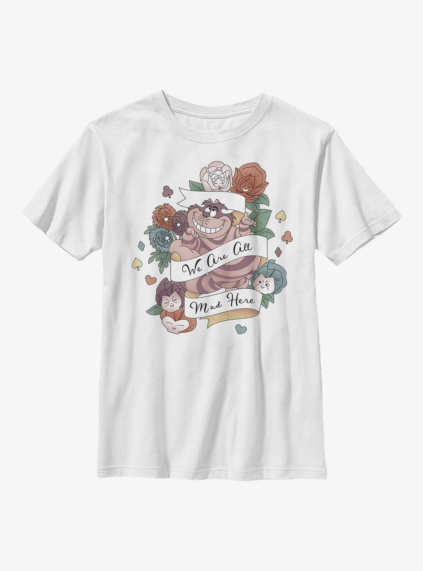 Disney Alice In Wonderland Cheshire Banner Tattoo Youth T-Shirt, , hi-res