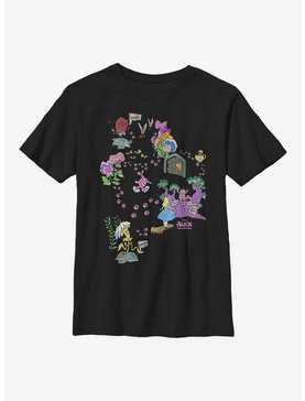 Disney Alice In Wonderland Chesire Map Youth T-Shirt, , hi-res