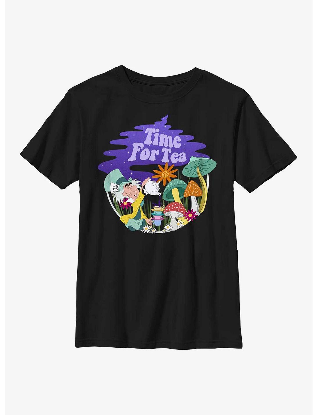 Disney Alice In Wonderland Tea Time Filled Youth T-Shirt, BLACK, hi-res