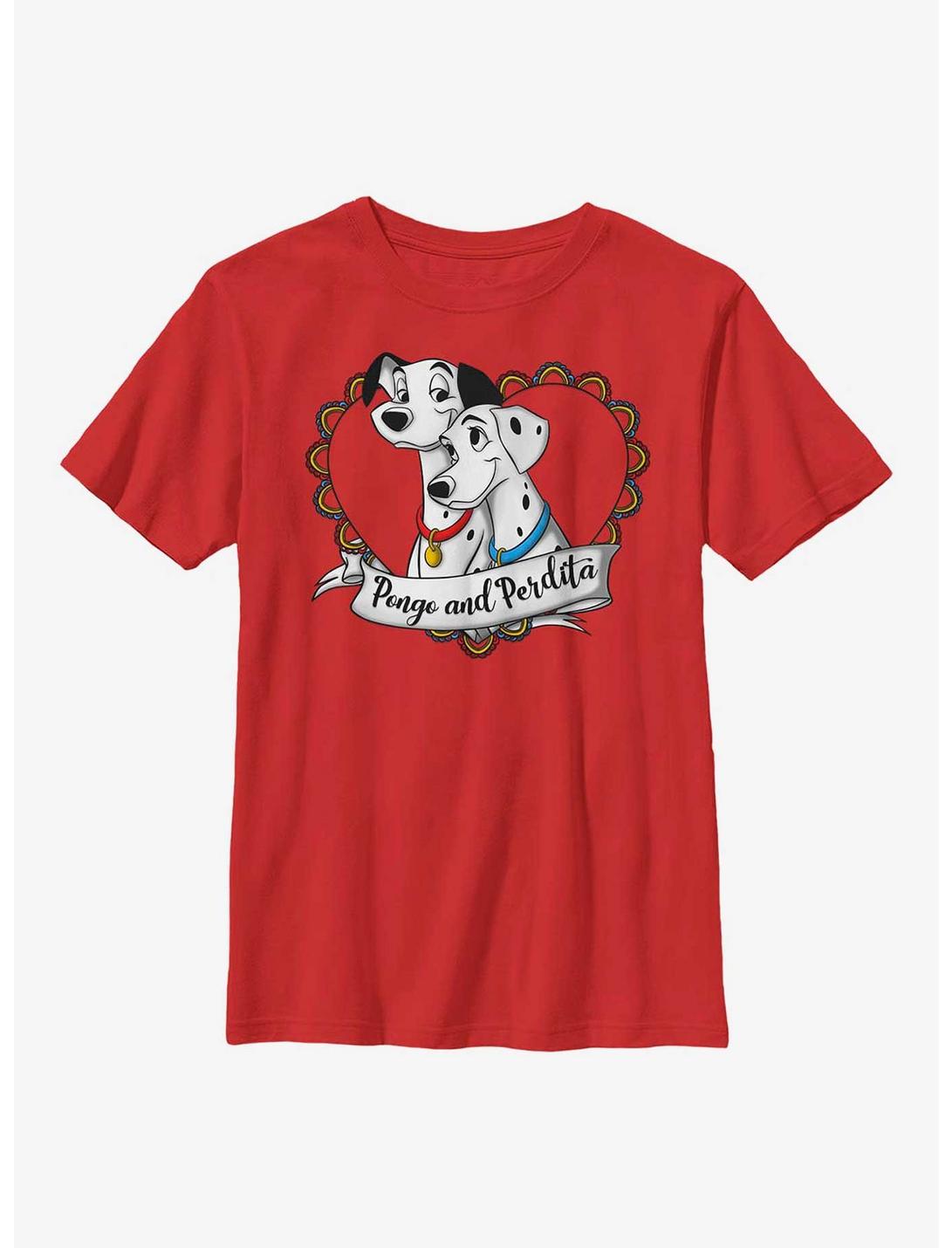 Disney 101 Dalmatians Pongo And Perdita Youth T-Shirt, RED, hi-res