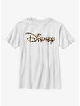 Disney Logo Leopard Fill Youth T-Shirt, WHITE, hi-res