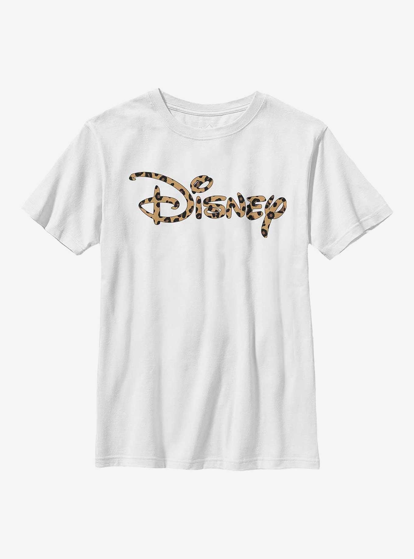 Disney Logo Leopard Fill Youth T-Shirt, , hi-res