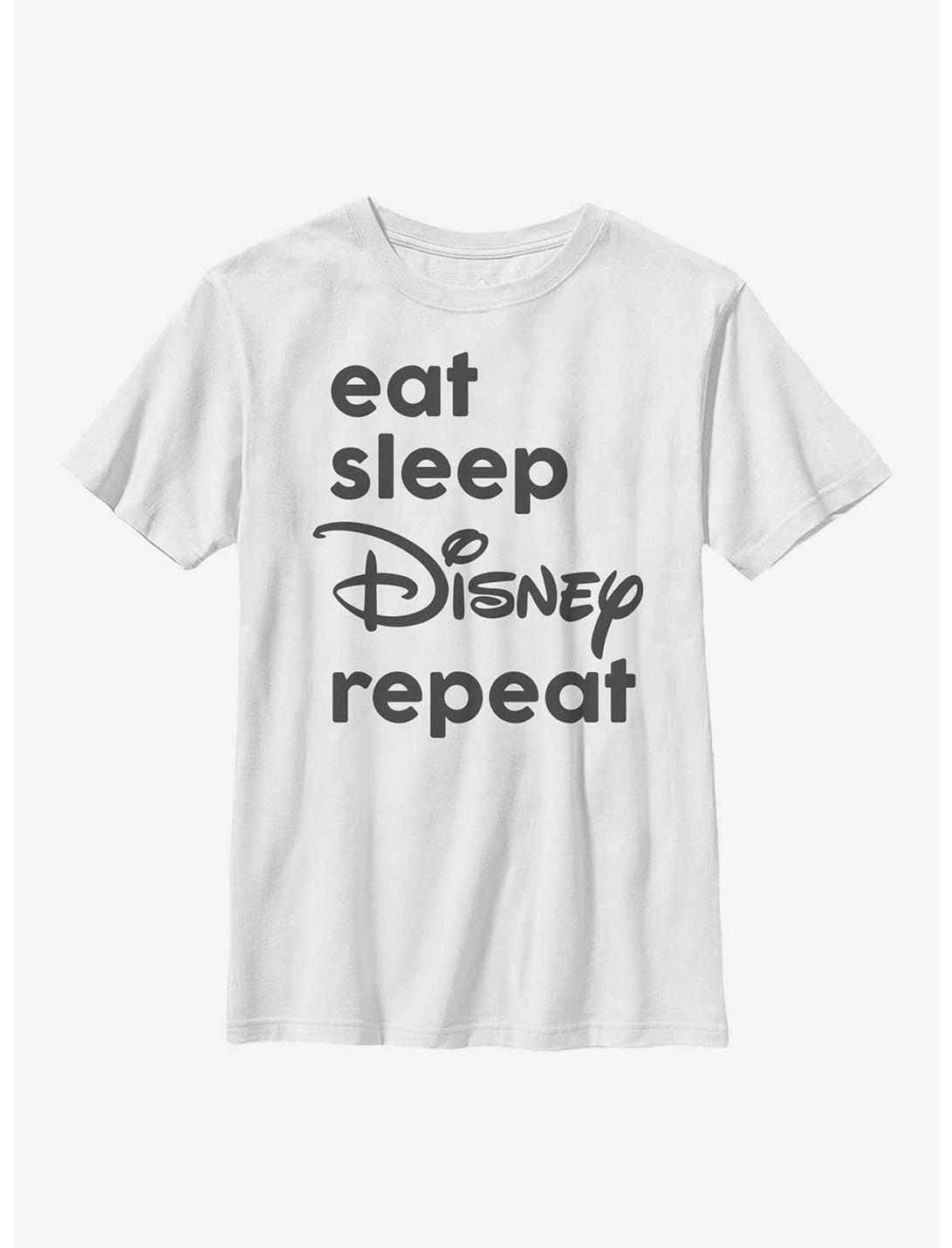 Disney Eat Sleep Disney Youth T-Shirt, WHITE, hi-res