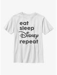Disney Eat Sleep Disney Youth T-Shirt, WHITE, hi-res