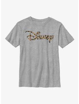 Disney Logo Leopard Fill Youth T-Shirt, , hi-res
