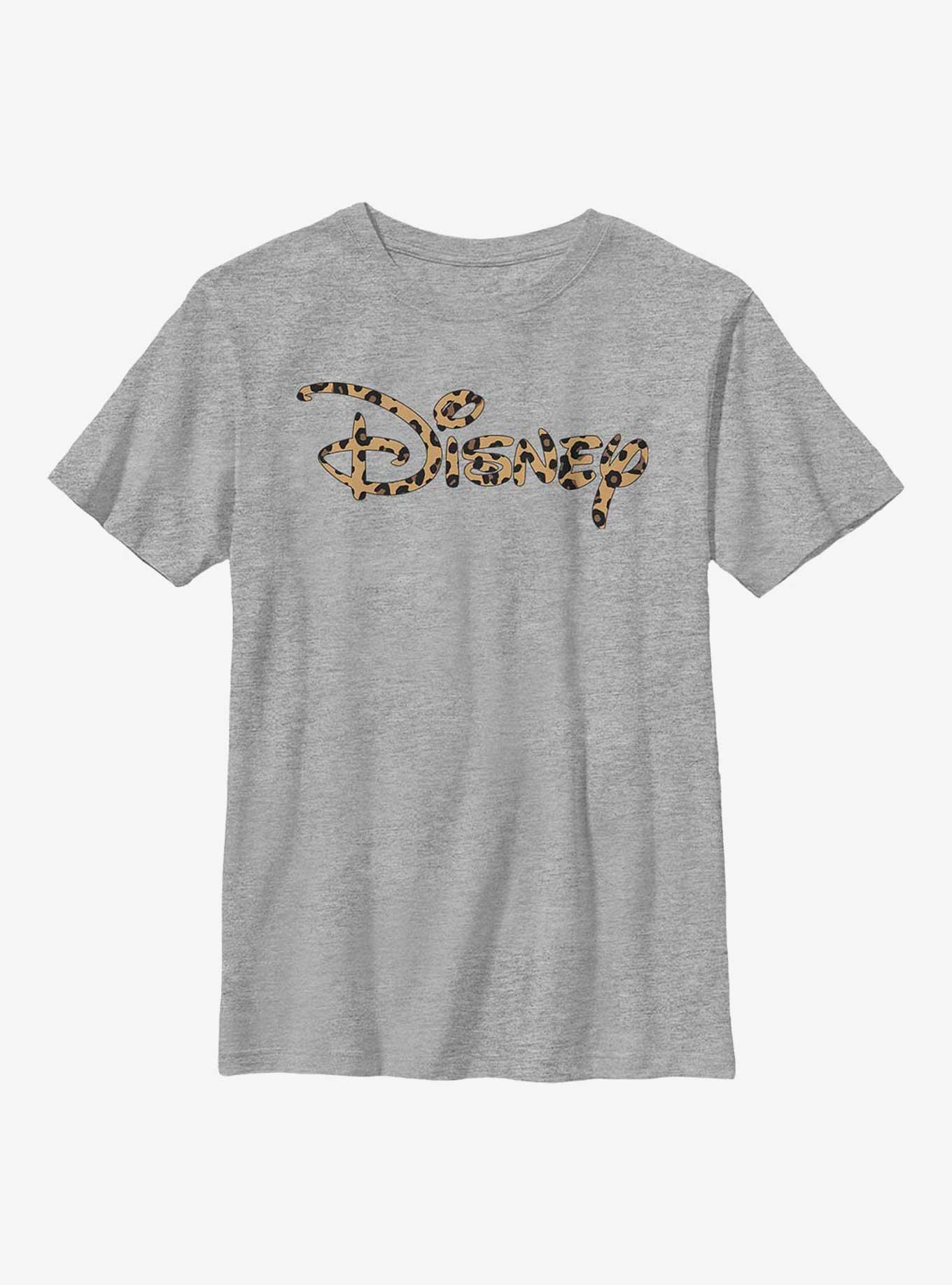 Disney Logo Leopard Fill Youth T-Shirt, , hi-res