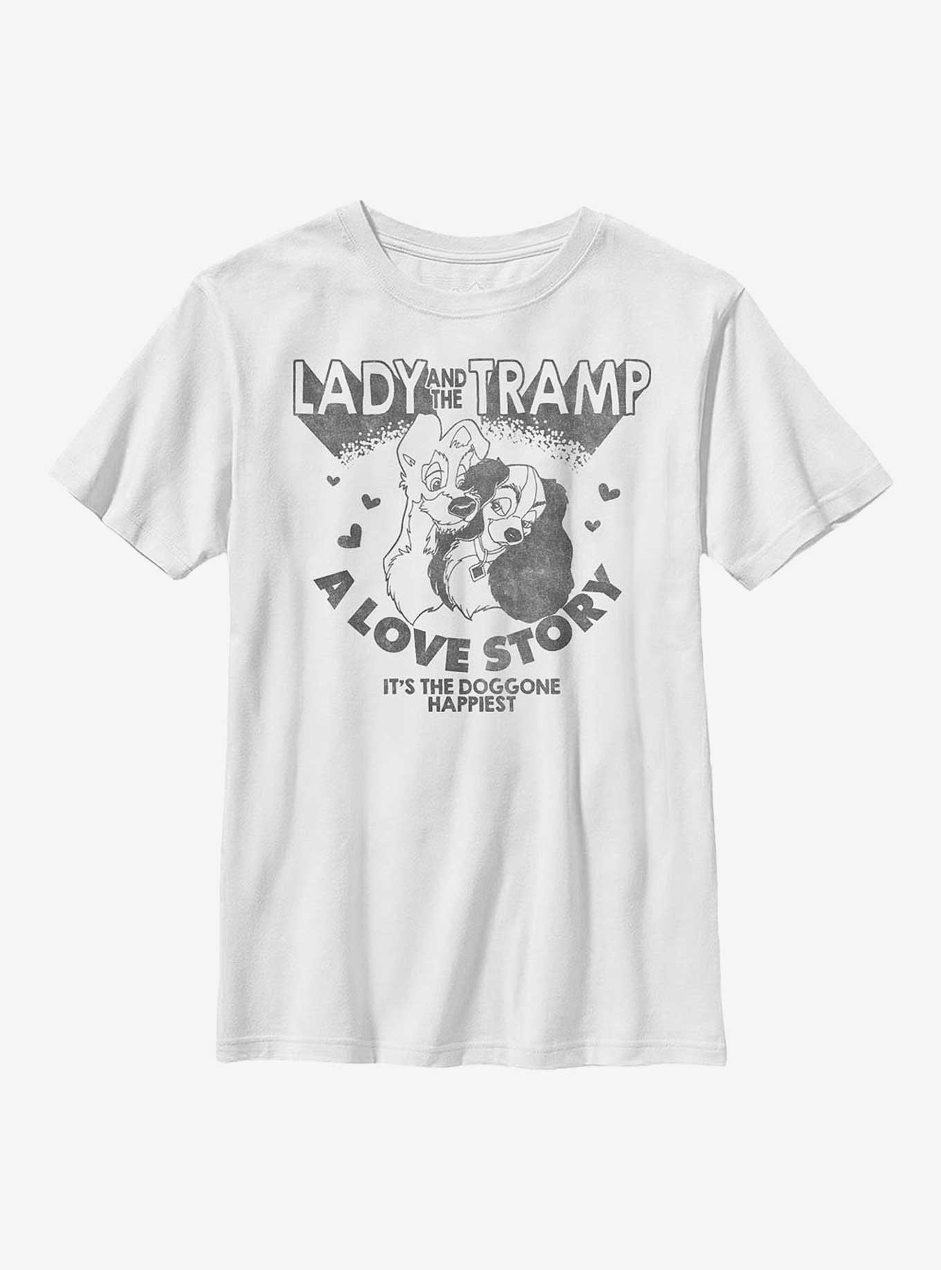 Disney The Lady And The Tramp Love Story Youth T-Shirt, WHITE, hi-res