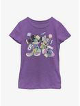 Disney Mickey Mouse 80s Minnie Mickey Youth Girls T-Shirt, PURPLE BERRY, hi-res