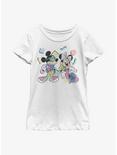 Disney Mickey Mouse 80s Minnie Mickey Youth Girls T-Shirt, WHITE, hi-res
