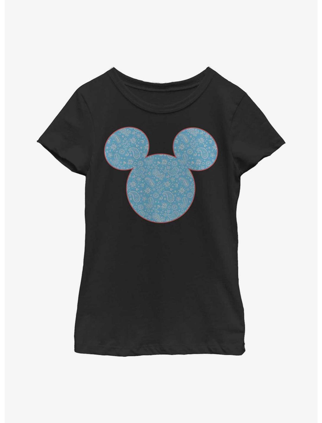 Disney Mickey Mouse Mickey Americana Paisley Youth Girls T-Shirt, BLACK, hi-res
