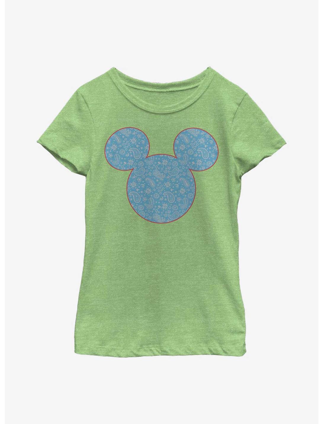 Disney Mickey Mouse Mickey Americana Paisley Youth Girls T-Shirt, GRN APPLE, hi-res