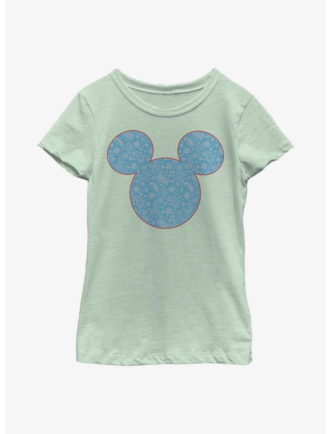 Disney Mickey Mouse Mickey Americana Paisley Youth Girls T-Shirt, MINT, hi-res