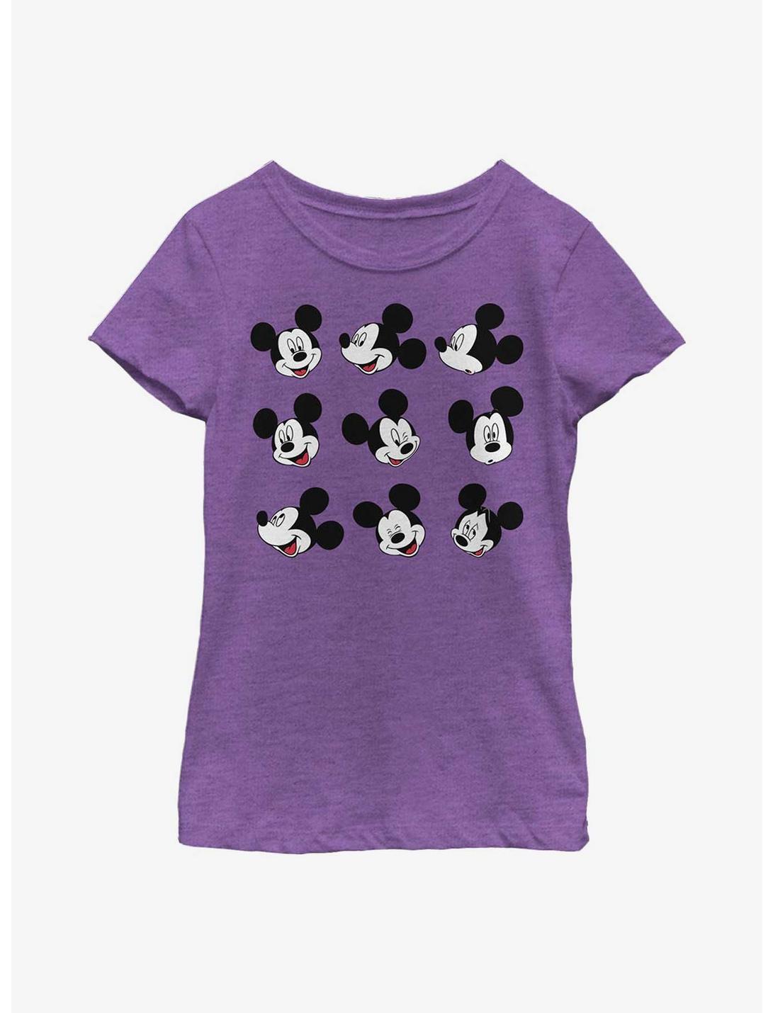 Disney Mickey Mouse Expression Box Up Youth Girls T-Shirt, PURPLE BERRY, hi-res