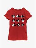 Disney Mickey Mouse Expression Box Up Youth Girls T-Shirt, RED, hi-res