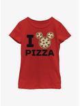 Disney Mickey Mouse Mickey Pizza Youth Girls T-Shirt, RED, hi-res