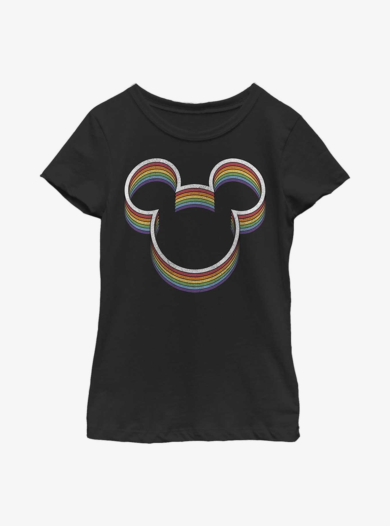 Disney Mickey Mouse Rainbow Ears Youth Girls T-Shirt, , hi-res