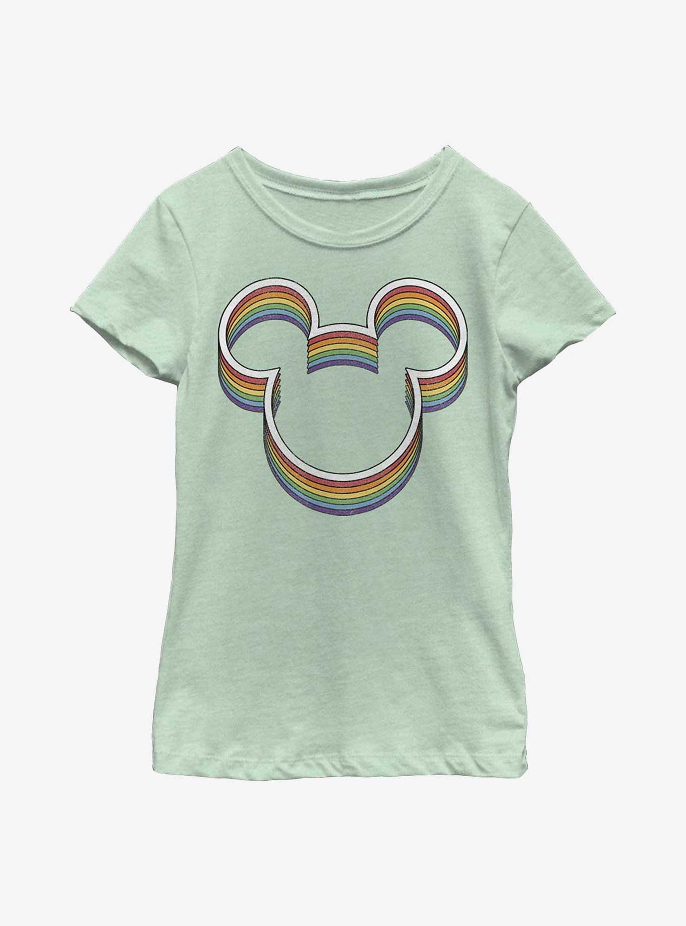 Disney Mickey Mouse Rainbow Ears Youth Girls T-Shirt, , hi-res