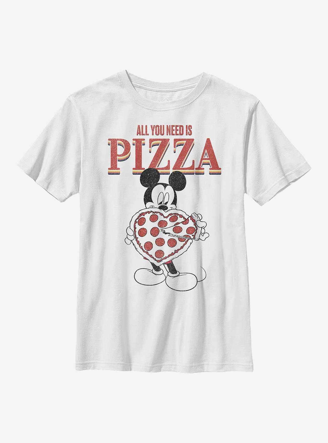 Disney Mickey Mouse Mickey All You Need Is Pizza Youth T-Shirt, WHITE, hi-res