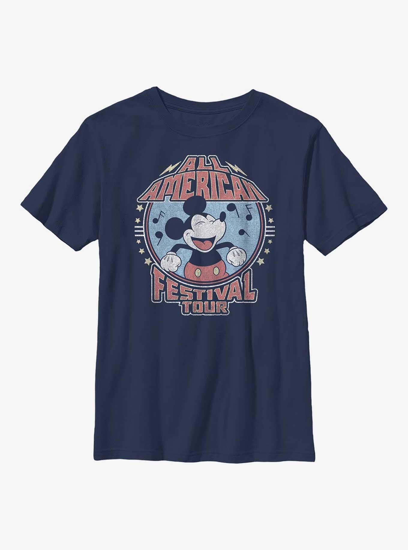 Disney Mickey Mouse Mickey American Tour Youth T-Shirt, NAVY, hi-res