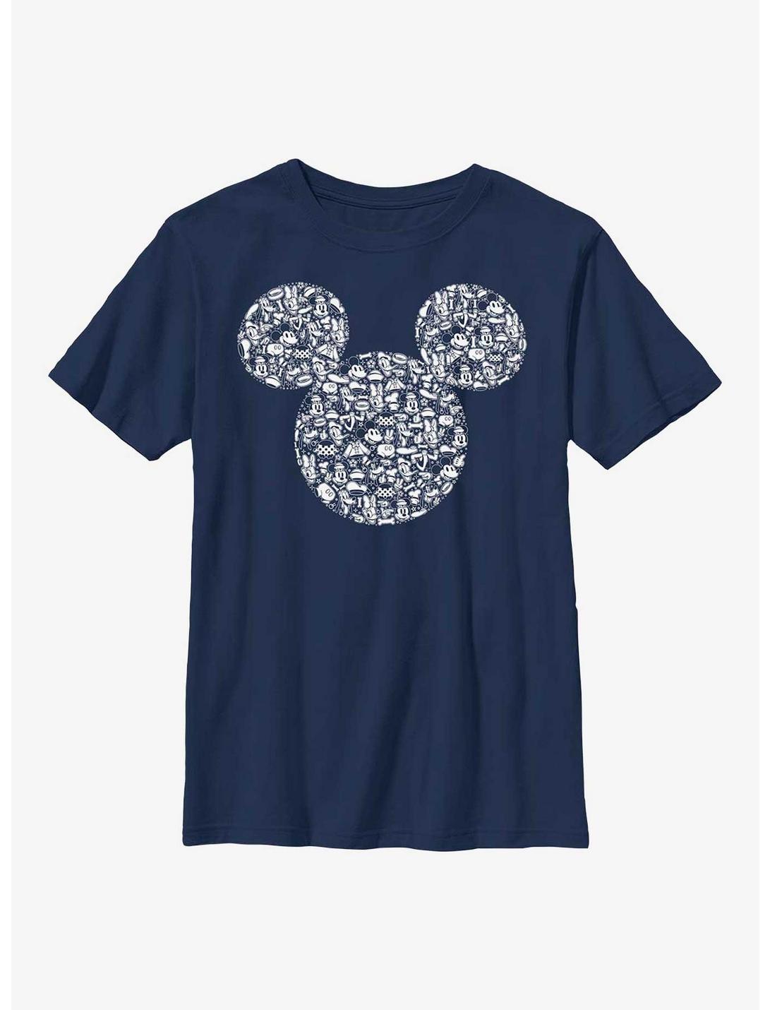 Disney Mickey Mouse Mickey Icons Fill Youth T-Shirt, NAVY, hi-res