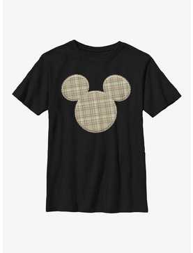 Disney Mickey Mouse Plaid Patch Mickey Youth T-Shirt, , hi-res