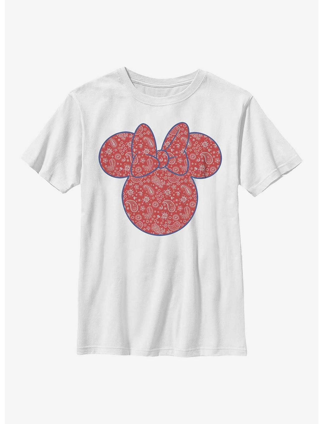 Disney Minnie Mouse Minnie Americana Paisley Youth T-Shirt, WHITE, hi-res