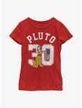Disney Pluto Collegiate Youth Girls T-Shirt, RED, hi-res