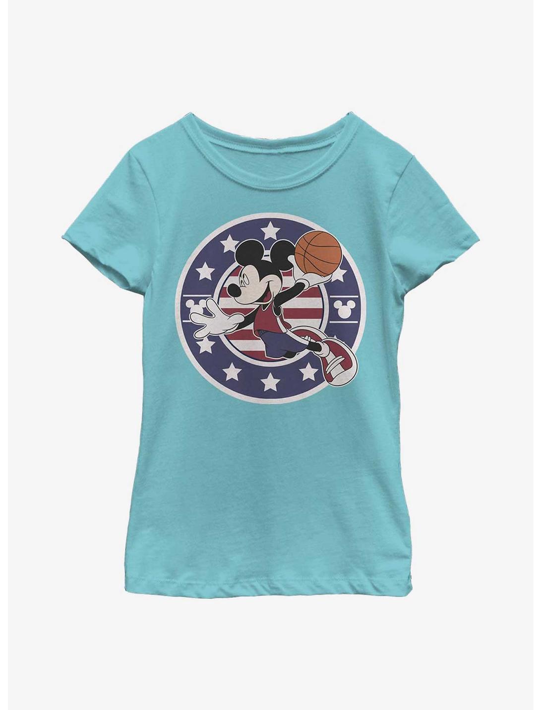 Disney Mickey Mouse B Ball Americana Youth Girls T-Shirt, TAHI BLUE, hi-res