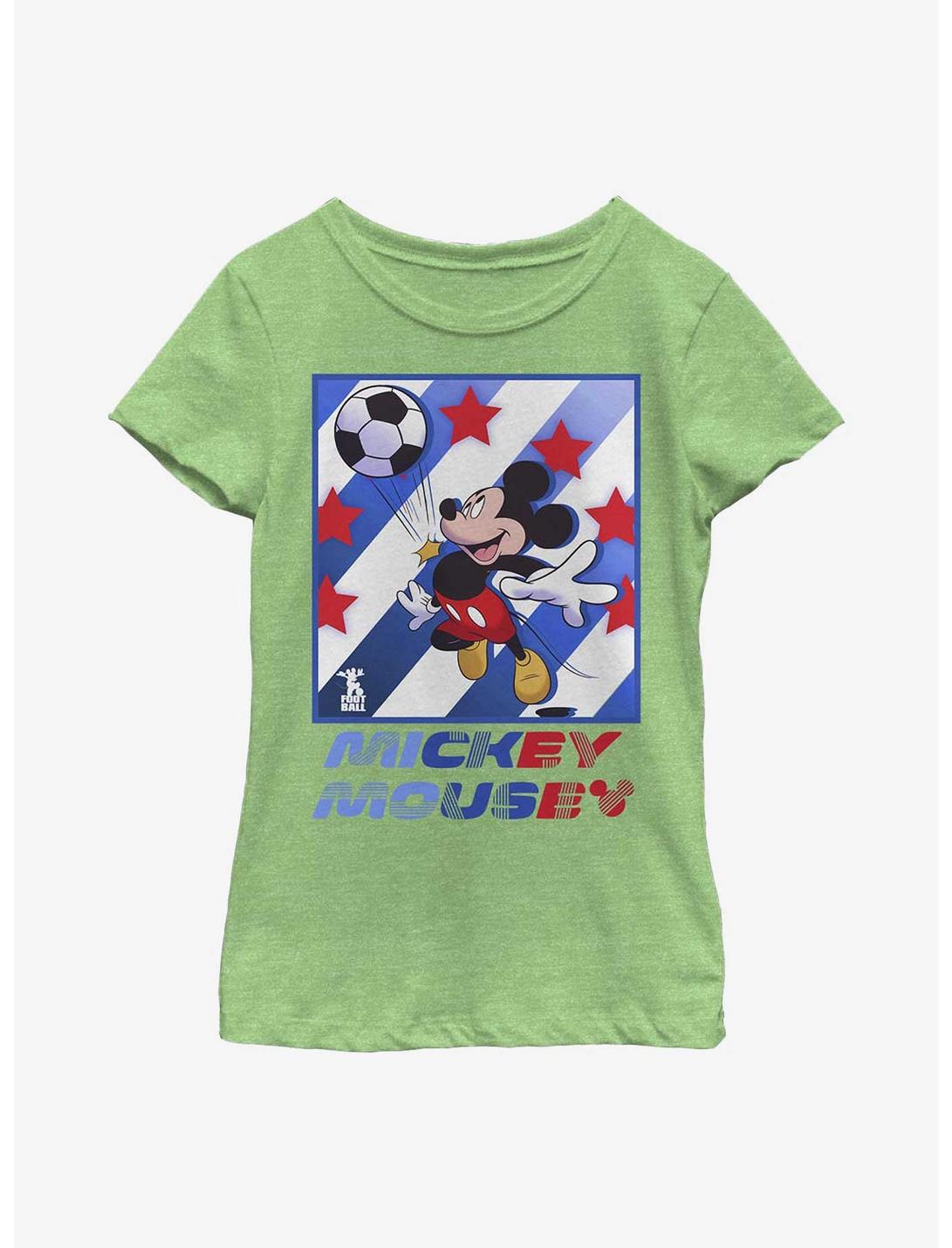 Disney Mickey Mouse Mickey Football Star Youth Girls T-Shirt, GRN APPLE, hi-res